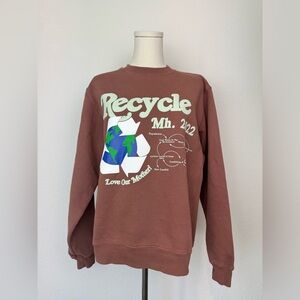 New Madhappy Unisex Crew Sweatshirt Brown Size Small Earth Day 2022